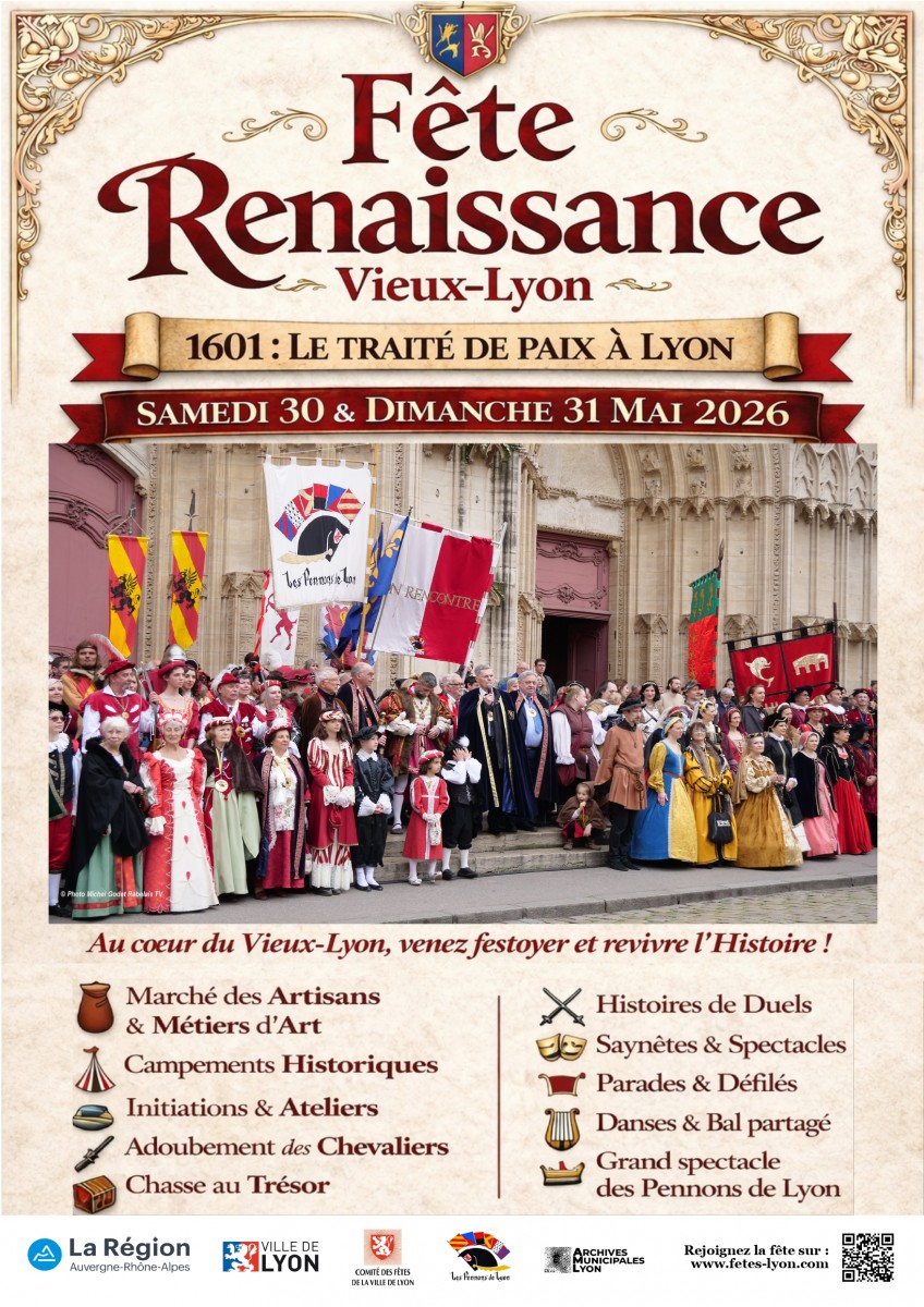 Fête Renaissance Vieux-Lyon : 30 et 31 mai 2026